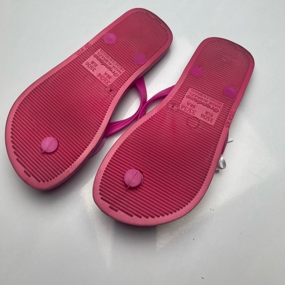 NWT Planet Sea Hot Pink Beaded Mandala Flip Flops Size 3/4 - Picture 4 of 5